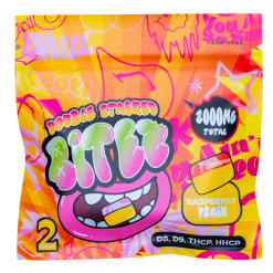 BITEZ - Delta-8 + Delta-9 + THCP + HHCP 2000MG Gummies - Raspberry Peach